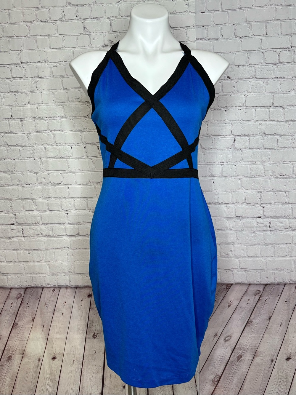 Nicki Minaj Blue Fitted Dress with Elastic Back Detail Size XL